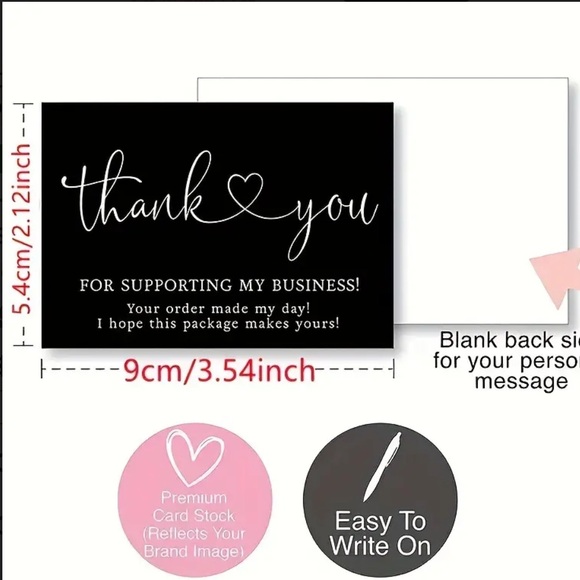 $3๐5/$15 100 Count Marble Thank You Card, small business, NEW - Picture 5 of 5